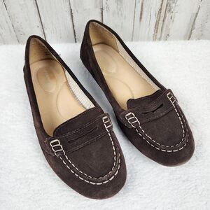 Sperry Topsider Suede Leather Loafers Brown Size 7.5